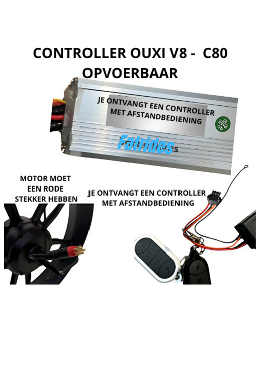 Ouxi opvoerset 45km/u - C80/C80pro/C80max/V8 4.0 - geen extra Display nodig Opvoeren via alarm afstandbediening en begrenzen - dubbele accu heeft ander trapsesnor nodig